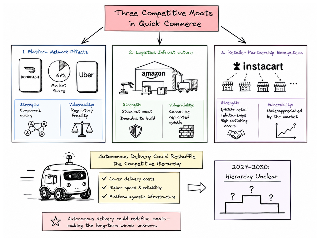 Three Competing Moat Types in Quick Commerce